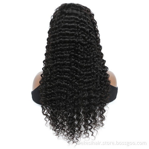 Wholesale Human Hair Extension Vendors Wigs Brazilian Curly Deep Wave Wig Lace Front HD Frontal Hair Products For Black Women